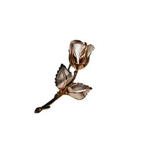 vintage Giovanni Rose brooch two tone metal gold silver‎